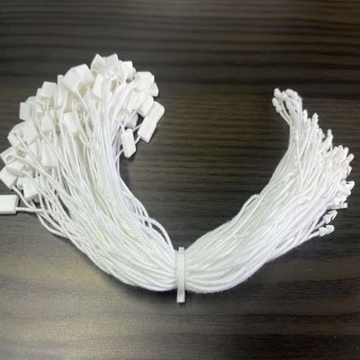 Cordel de fixação de etiqueta de plástico de nylon branco pendurado ODM retangular