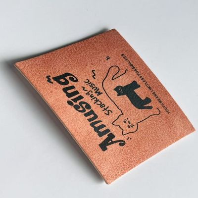 Custom jeans etiqueta de couro logotipo de marca retangular para itens de crochê
