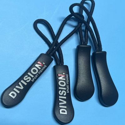 Cordas de tirador de fecho de fibra de nylon de plástico preto