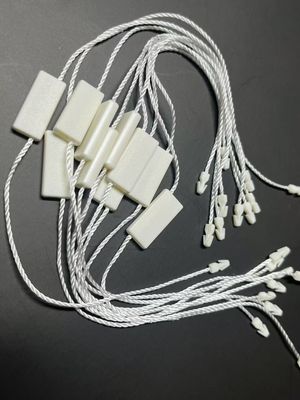 Rectangular Poliéster Snap Lock Plastico Tag Fixação Branco Eco Friendly