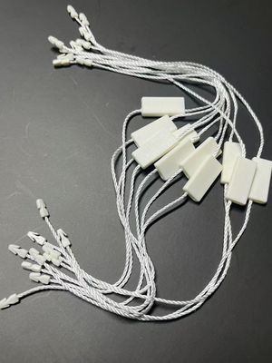 Rectangular Poliéster Snap Lock Plastico Tag Fixação Branco Eco Friendly