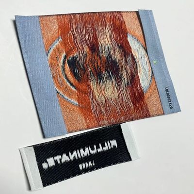 Etiquetas de vestuário tecido a granel costurar em etiquetas com corte ultra-sônico