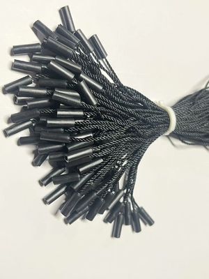 Fixações de cordas Universal Black Hang Tag Logo Free Cylindrical Three Strand Nylon Rope
