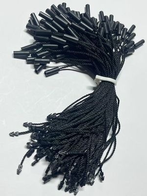 Fixações de cordas Universal Black Hang Tag Logo Free Cylindrical Three Strand Nylon Rope