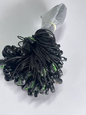 Vestuário pendurado Balanço de plástico Fixações de cordas de etiquetas Negro Leve
