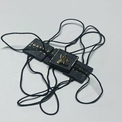 Vestuário Swing Price Tag Fixações Black Hanging Tags Cordas OEM