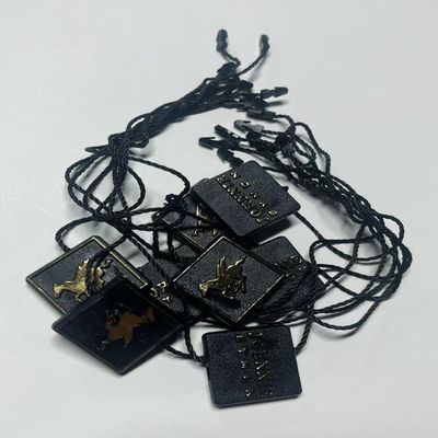 Vestuário Swing Price Tag Fixações Black Hanging Tags Cordas OEM