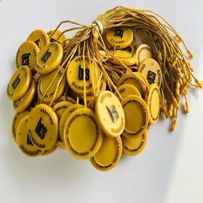 10 polegadas amarelo plástico Tag Fixação Loop Lock Pins Tag para roupas