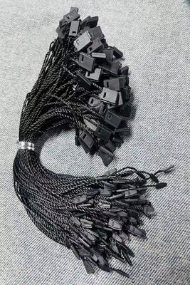 Plain Black Hang Tag String Ensuring High Durability Ideal for Hanging Tags Used in Textile Packaging and Product Tagging