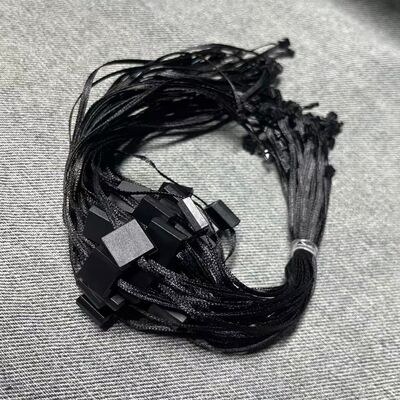 String Style Black Hang Tag String 7 Inches Length High Durability Ensures Secure Attachment on Clothing and Merchandise