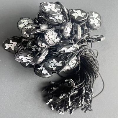 Black Garment Swing Tags Width 0.2 Inches Suitable for Various Fabrics Custom Printing Durable and Stylish Label Solution