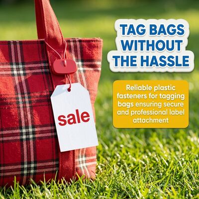 500Pcs Traçados Hang Tag Snap Lock Nylon Prêmio de plástico
